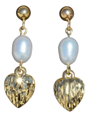 The Hadassah: Ladies 14K Gold and Pearl Drop Earrings, 2 Pieces