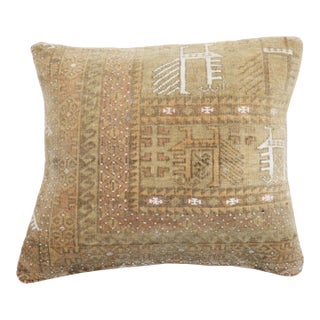 Tribal Neutral Color Afghan Rug Pillow For Sale