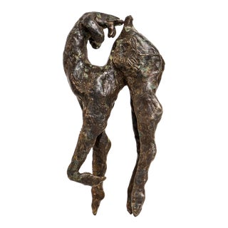 Backward Glance Contemporary Bronze Goat Sculpture For Sale