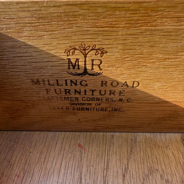 1980s Milling Road by Baker Furniture Cherry Telephone Table / Side Table With Tray Top For Sale In Dallas - Image 6 of 12
