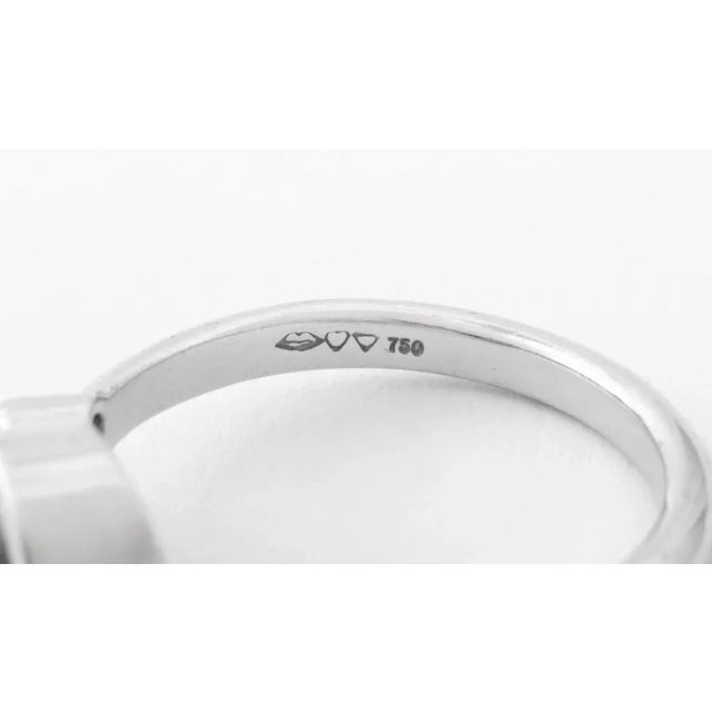 White 18k White Gold Aquamarine Diamond Ring For Sale - Image 8 of 8