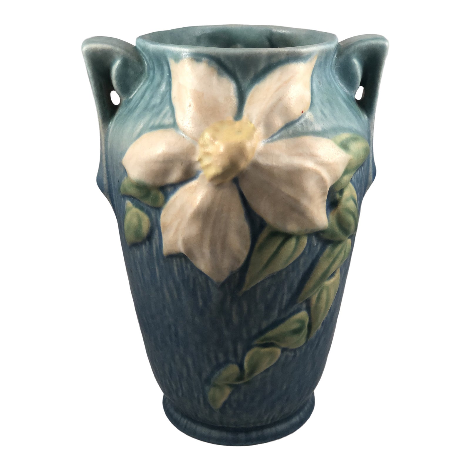 Vintage Roseville Pottery Clematis Double Handled Vase Chairish