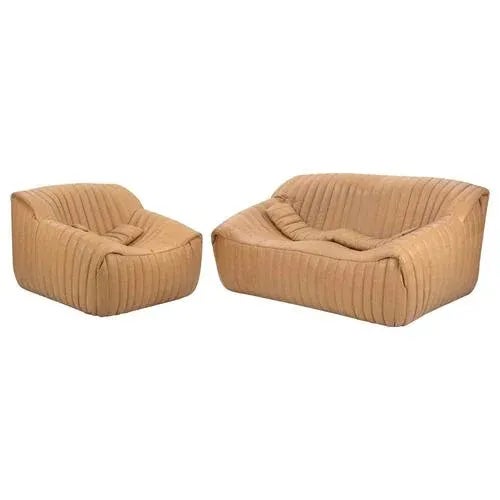 Leather Sandra Armchair and Two Seater Sofa from Cinna, Italy, 1980s, Set of 2 For Sale - Image 15 of 15
