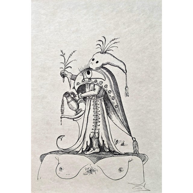 Salvador Dali, Maître Editue de l'Île Sonnante from Les Songes Drôlatiques de Pantagruel, Original Large Lithograph, 1973 For Sale - Image 4 of 10