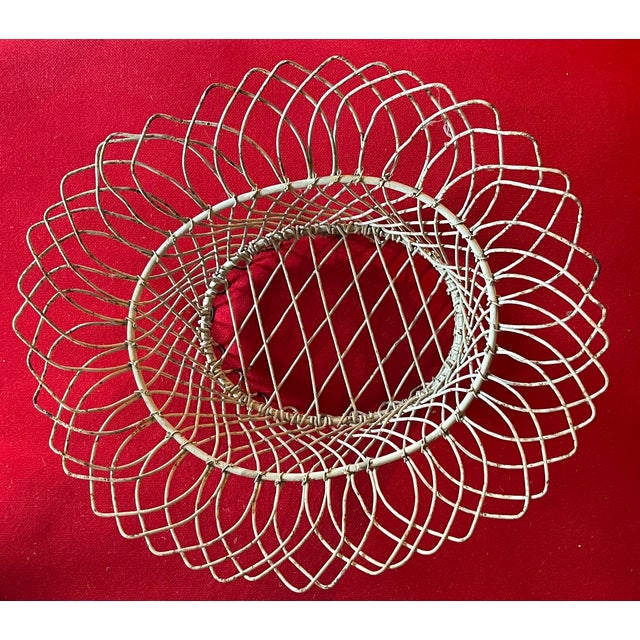 Victorian Antique French Victorian Oval Wire Garden Basket or Planter For Sale - Image 3 of 13