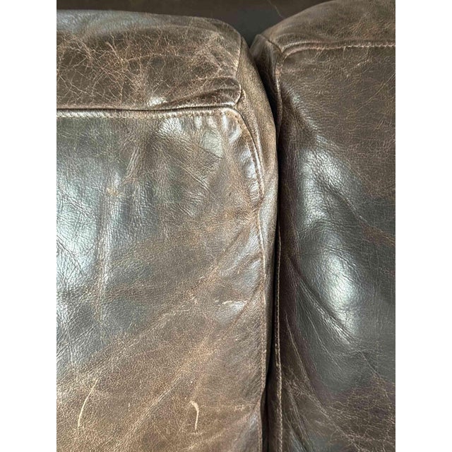 Late 20th Century Crate and Barrel Leather Sleeper Sofa For Sale - Image 5 of 12