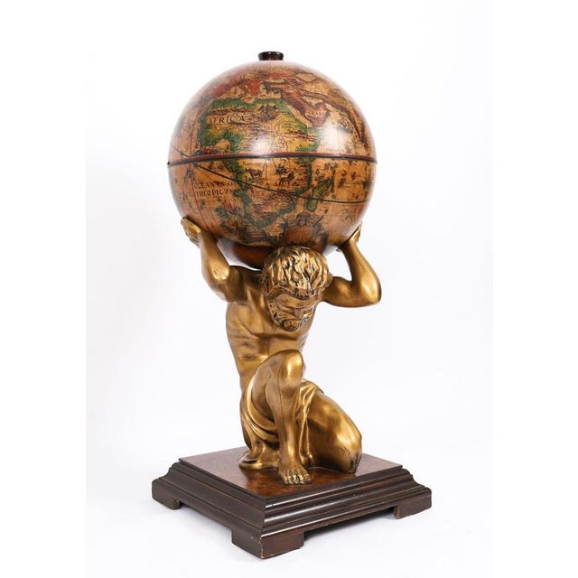 Vintage Atlas Holding the Globe Cocktail Cabinet, 1960s For Sale - Image 15 of 18