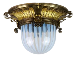 Art Nouveau Brass Ceiling Lamp, 1900s