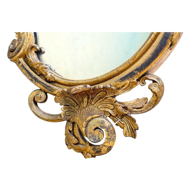 Mid-19th Century Gilt & Gesso Cartouche Form Wall Mirrors, 1850, Set of 2 For Sale - Image 4 of 14