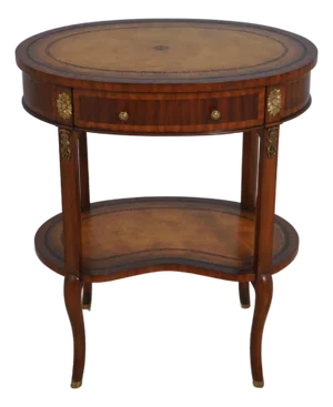 Maitland Smith Mahogany Leather Top Occasional Table