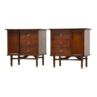 1960s Refinished Walnut Nightstands - a Pair For Sale