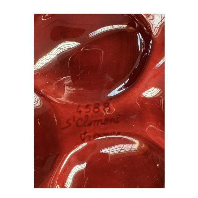 French Majolica Oyster Plate St. Clement France, 1970s For Sale - Image 6 of 7