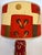 1980s Vintage Hand-Painted Red Southwestern Ceramic Table Lamps - A Pair For Sale - Image 5 of 6