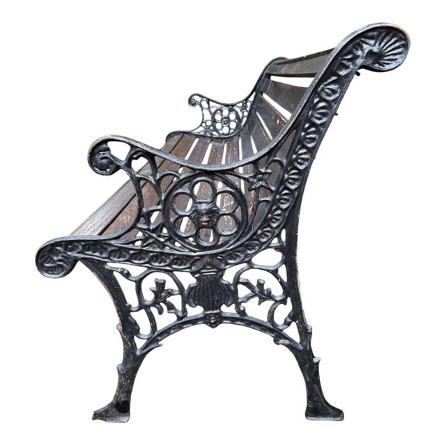 Cast Iron and Wood Bench, 1960 For Sale - Image 3 of 13