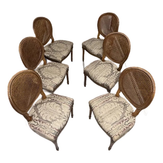 1960’s Set of 6 Louis XVI Style Fauteuils - Side Chairs by Simon Loscertales - Bona, Spain For Sale