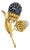 Late 20th Century 18k Sapphire & Diamond Thistle Brooch For Sale