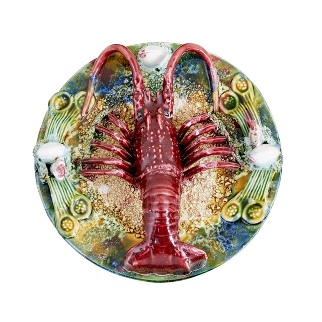 Vintage Decorative Palissy Lobster Plate, 1940 For Sale - Image 8 of 8