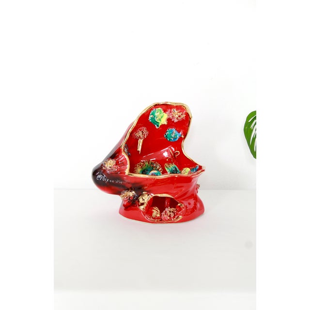 Vintage Kitsch Ceramic Lamp from Vallauris, France, 1960s For Sale - Image 12 of 12