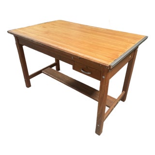 1960s Vintage Solid Oak Mayline Drafting Table With Topper For Sale