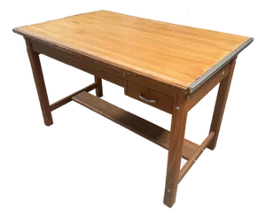 1960s Vintage Solid Oak Mayline Drafting Table With Topper
