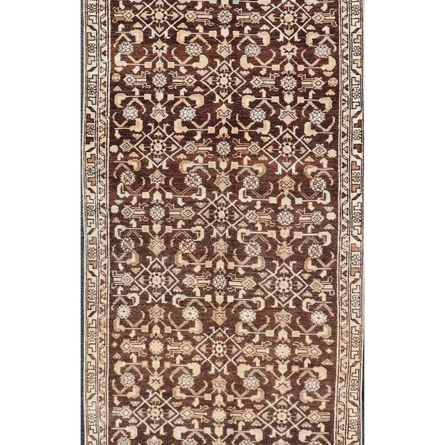 Measures: 3'3 x 9'11 Vintage Persian Mahal Runner with All-Over Herati Design. Keivan Woven Arts / rug EN-14504, country...