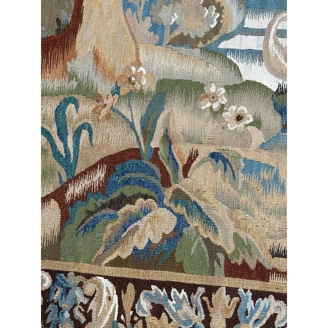 Handwoven Landscape with River and Birds Tapestry in the style of Aubusson, 2000 For Sale - Image 9 of 18