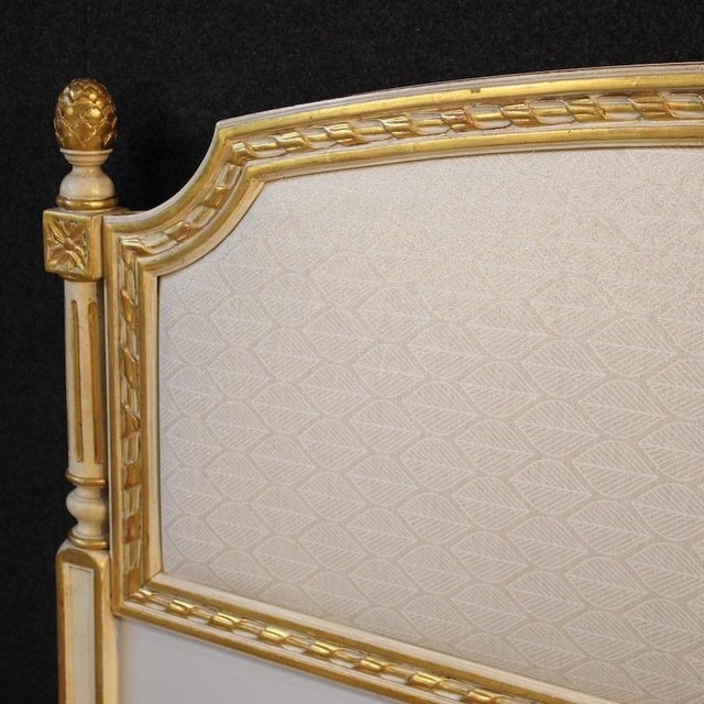 1950s Louis XVI Lacquered and Gilded Double Bed, 1950s For Sale - Image 5 of 13