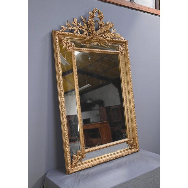 Large 19th Century Louis XVI Mirror with Parcloses For Sale - Image 12 of 14