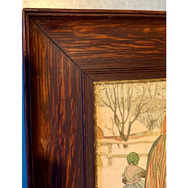 1900 - 1909 1900s Henri Cassiers Flemish Life Watercolor Original Chromolithographs - Set of 2 For Sale - Image 5 of 14