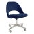 Saarinen Executive Armless Chair in Royal Blue Velvet, Vintage Swivel Base For Sale