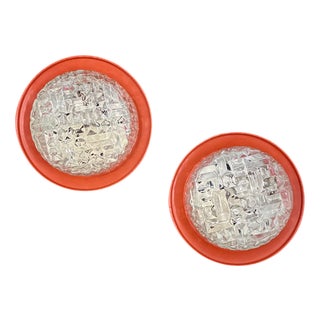 Vintage Cut Glass Wall Lights, 1960s, Set of 2 For Sale