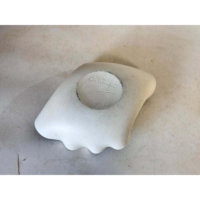 Mid-Century French Decorative Green Ceramic Dish attributed to Elchinger, 1960s For Sale - Image 4 of 9