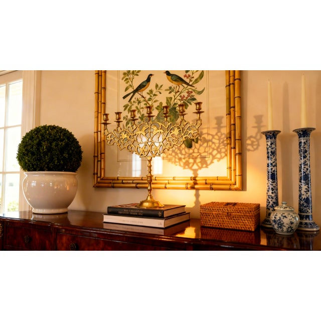 Early 19th Century Antique Eastern European Brass Lion of Judah Menorah, Circa 1900 For Sale - Image 5 of 9