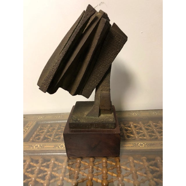 1960s Mid Century Brutalist Modern Layman Jones 1964 Iron Sculpture For Sale - Image 5 of 10