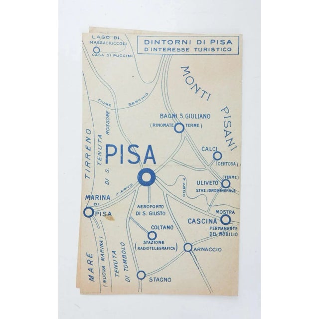 Grand Tour Small Vintage Pisa Italy Monuments Map For Sale - Image 3 of 4