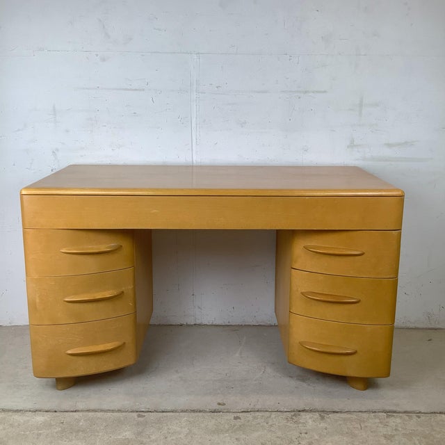Heywood-Wakefield Mid-Century Heywood-Wakefield Wheat Desk by Alexis De Sakhnoffsky For Sale - Image 4 of 18