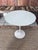 Metal Vintage Knoll Saarinen 20” Round White Tulip Side Table by Eero Saarinen For Sale - Image 7 of 10