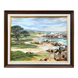 Vintage Pacific Grove Seascape by Marie Duncan For Sale