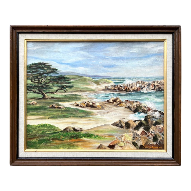 Vintage Pacific Grove Seascape by Marie Duncan For Sale