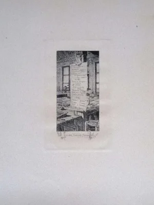 Luca Beltrami - Paris, L'atelier Pascal - Original Etching on Cardboard - 1877