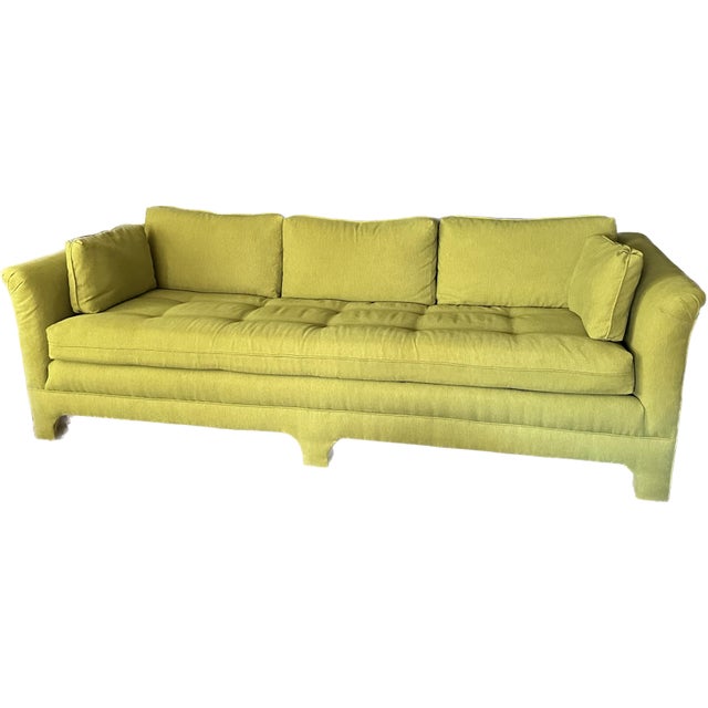 Vintage 70s Parson Style Bench Seat Sofa Newly Upholstered in