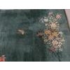 Art Deco 1930s Green Floral Antique Chinese Art Deco 4'2" X 5'10" Handknotted Wool Carpet For Sale - Image 3 of 5