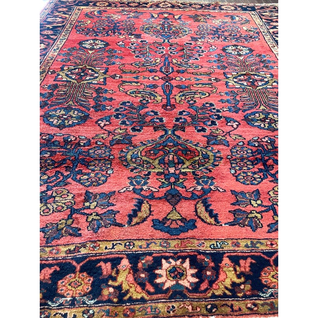 Red Antique Persian Lilihan Rug For Sale - Image 8 of 9