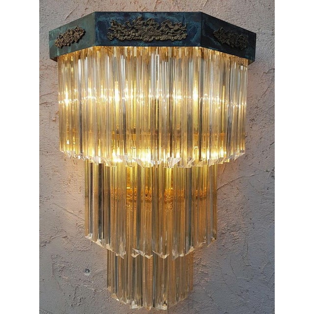 Trimmed Glass Wall Lamp from Venini, 1960s For Sale - Image 8 of 14