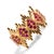 2020s Ruby Stone & Gold Crown Adjustable Statement Ring, One Size Fits Most For Sale - Image 5 of 7