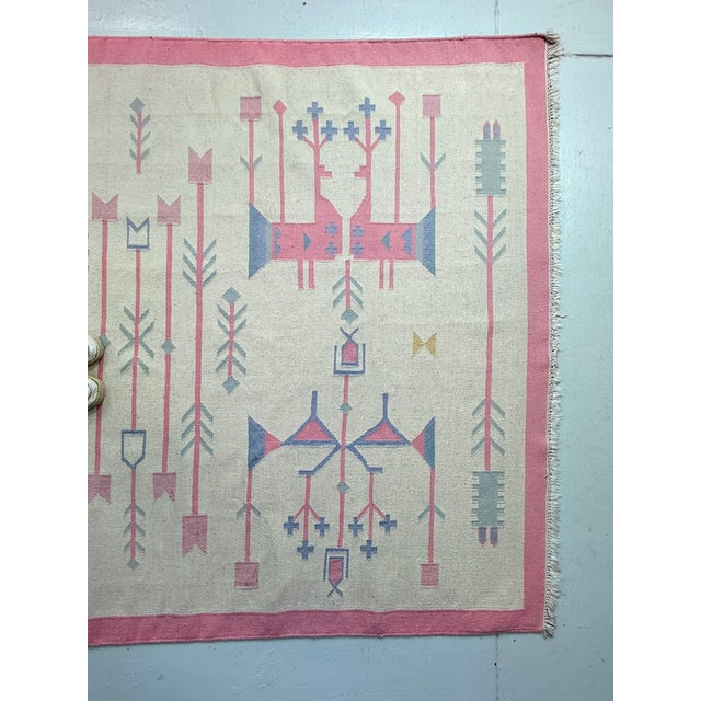 Vintage Folk Art Kilim Rug in Wool and Cotton, Poland, 1970s For Sale - Image 15 of 18