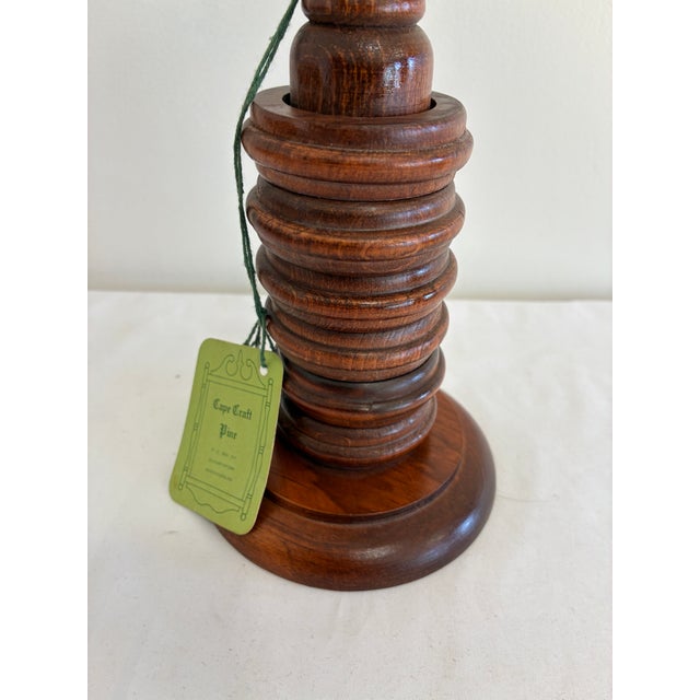 Vintage Turned Wood Napkin Ring Stand With Rings, Usa For Sale In Oklahoma City - Image 6 of 8