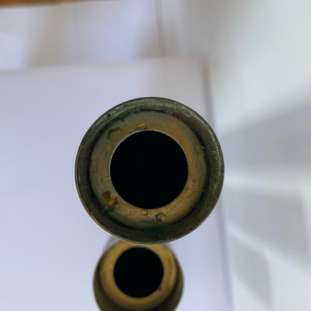 Vintage Mid Century Danish Brass Bud Flower Vases For Sale - Image 4 of 6