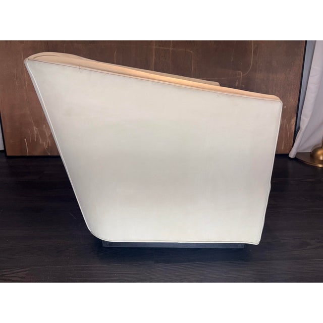 Rh 1950s Italian Shelter Arm Leather Chair | Classic Depth | Italian Veneto | Ivory For Sale - Image 10 of 18