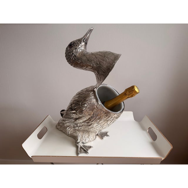Duck Silver-Plated Wine Cooler from Franco Lapini, Italy, 1960 For Sale - Image 15 of 17